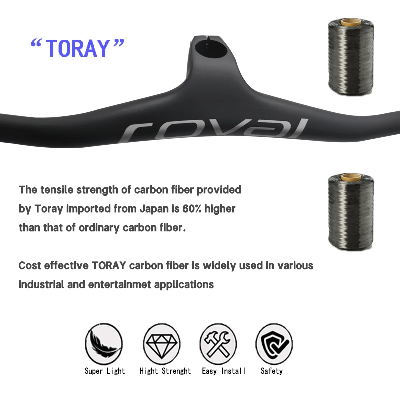 Mountain bike carbon handlebar full carbon fibre bicycle handlebar integrated carbon MTB bar -17 degrees angle bike frame stem