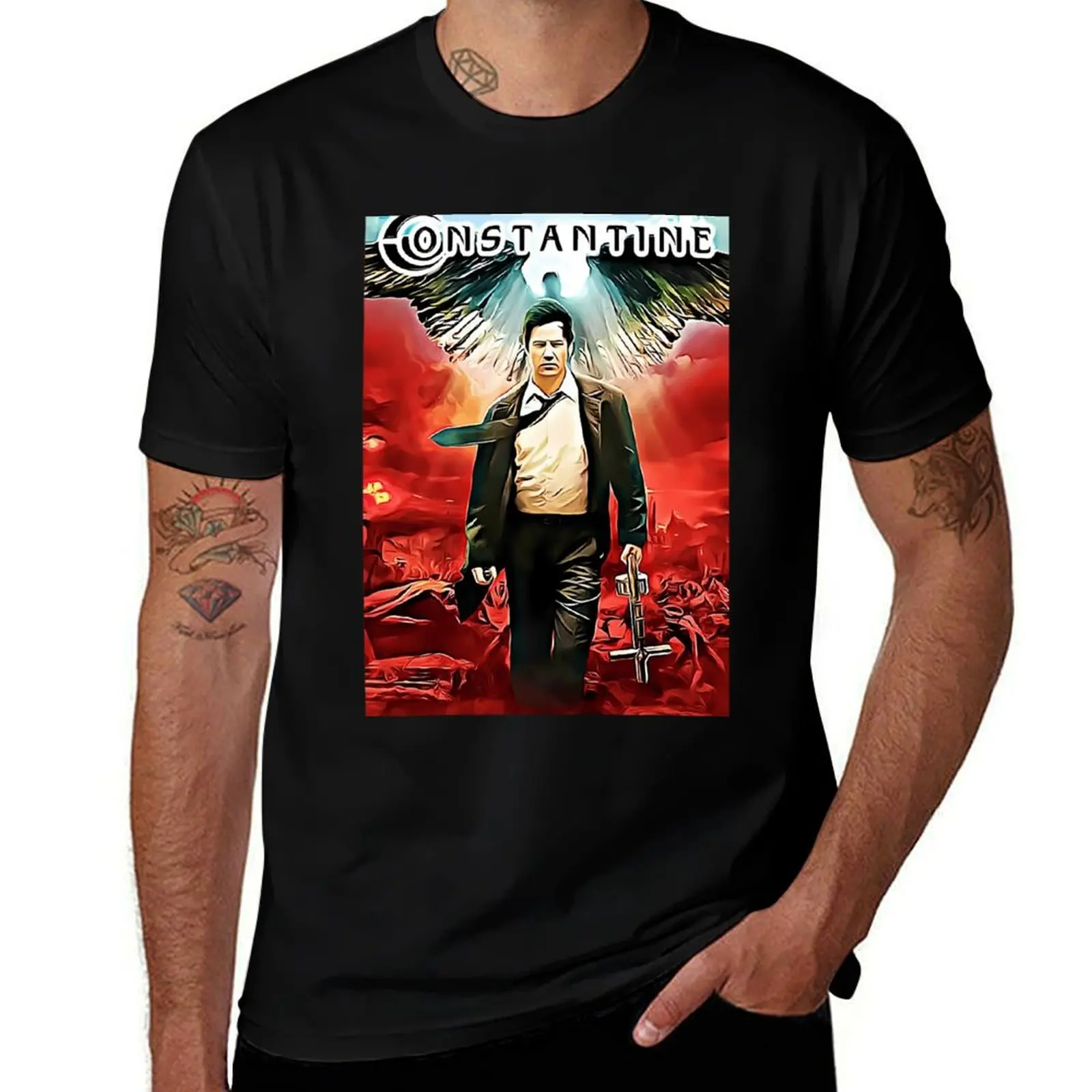 

Great Model John Constantine Forever Fanart Horror Movie T-Shirt man t shirt luxury T-Shirt