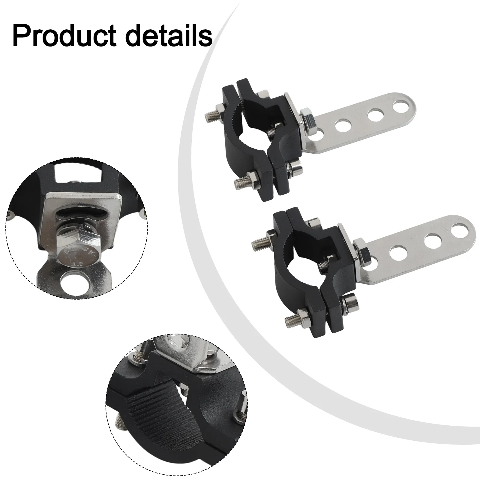 

2PCS Spotlight Bracket Black Bumper Tube Clamp Suitable For Trucks Aluminum Alloy Material For Motorcycle Lighting