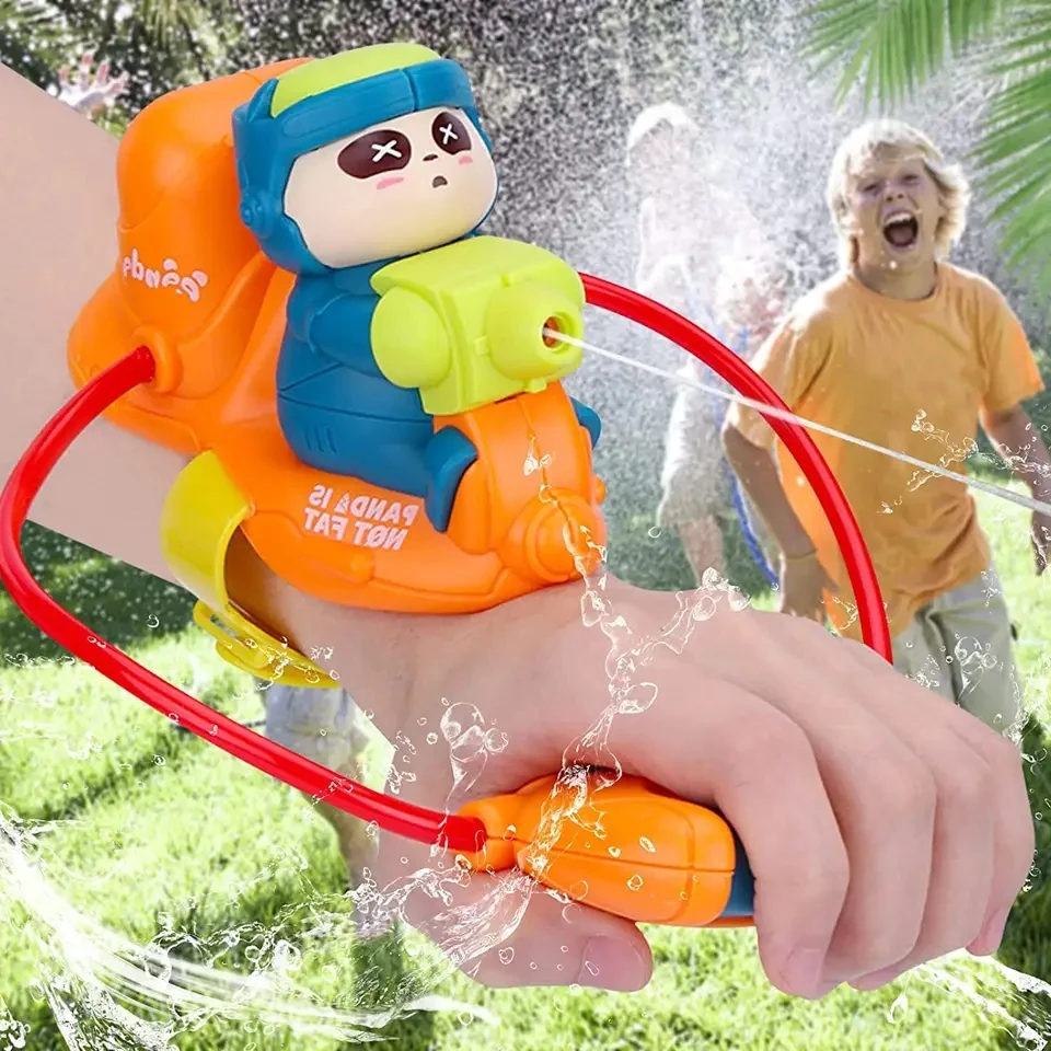 Pistola de presión de agua de muñeca Mini Panda, juego de playa al aire libre, natación, baño, tirador, Spray Soaker, fiesta, juguete para niños, regalo