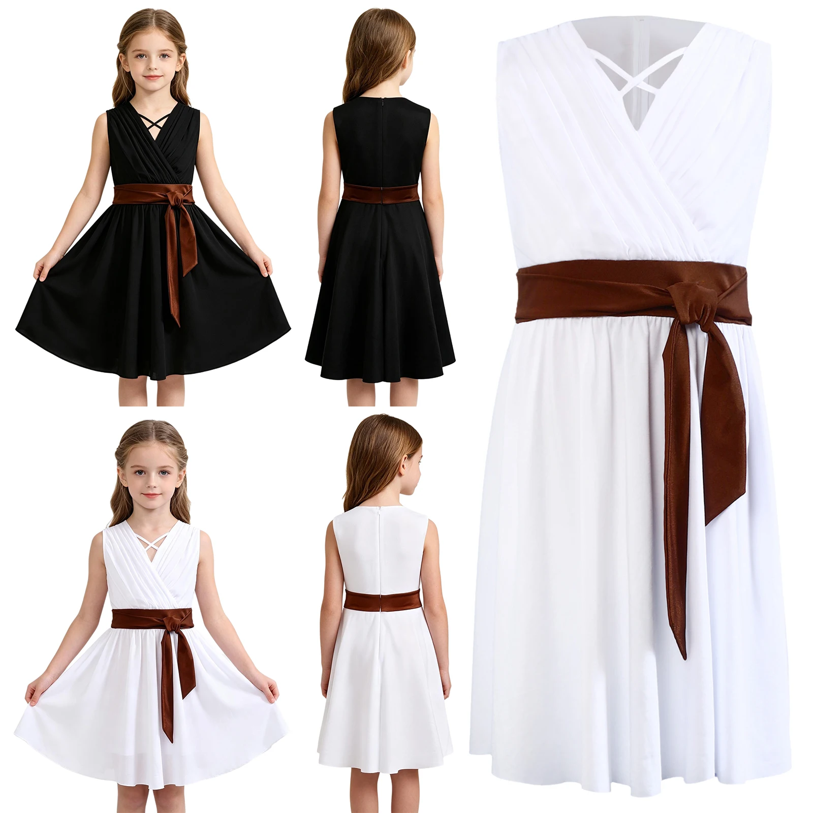 Robe plissée sans manches à co - Party Games Children avis et prix