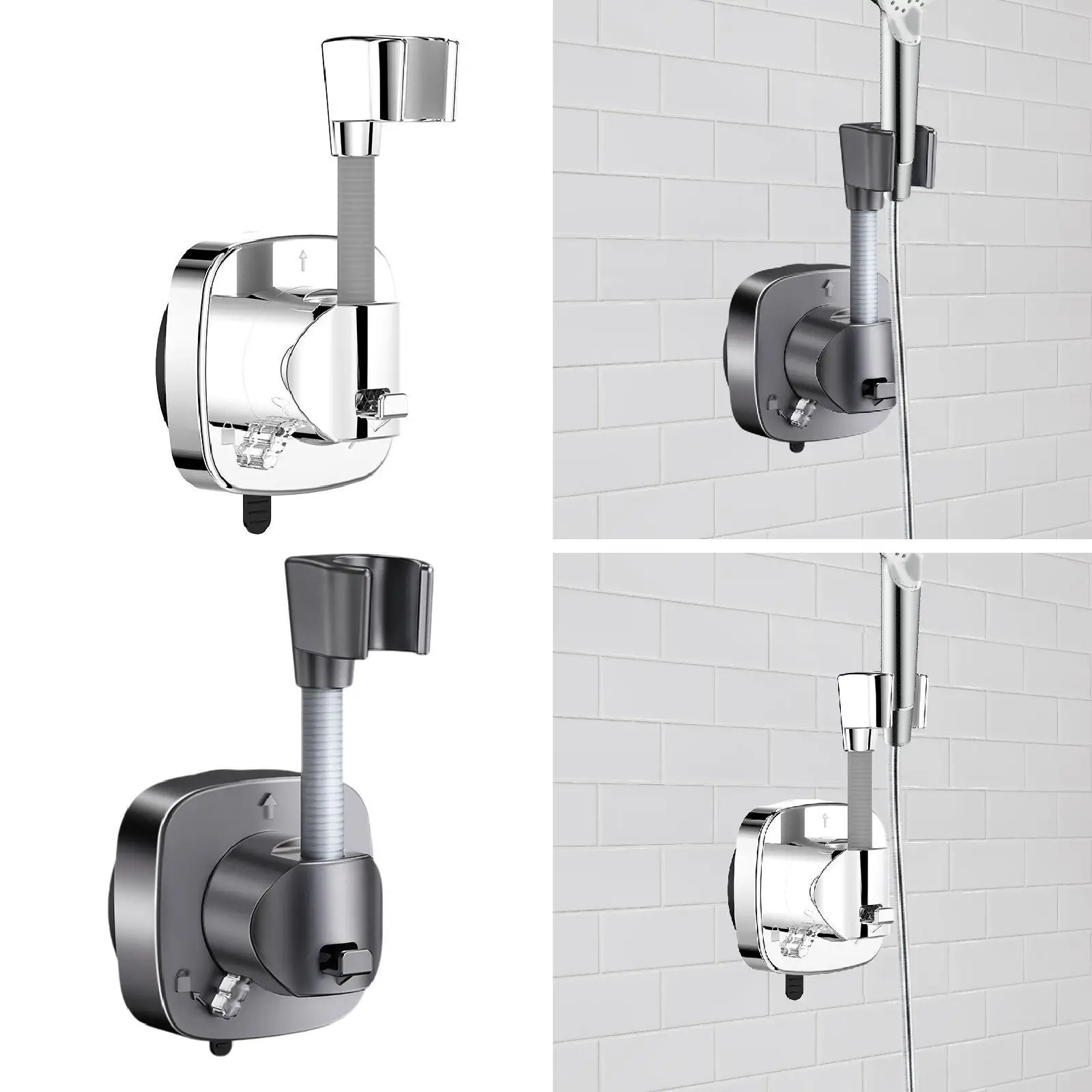 

Suction Cup Shower Head Holder No Drill Easy Installation Wall Mounted