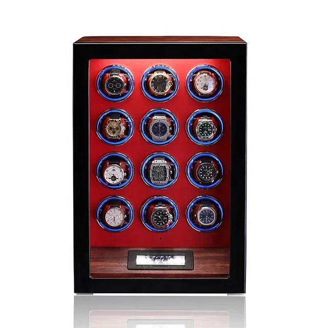 MINEESI Luxury Wooden Watch Winder 2/4/6/9/12 Capacity Storage Box Recycled Materials Water Resistant Automatic Chain Case