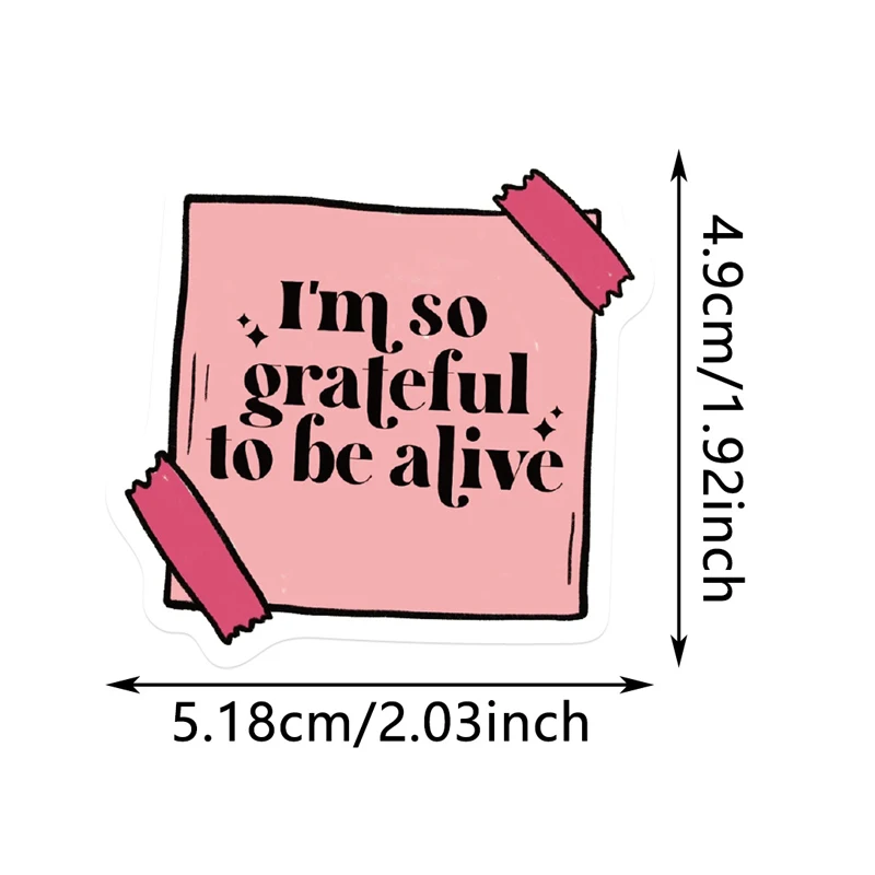 50 قطعة ملصقات الصحة العقلية الكرتونية الملونة الديكور ملاحظة غرفة دفتر الغيتار الإبداع مقاوم للماء لعبة ملصق حائط من الفينيل