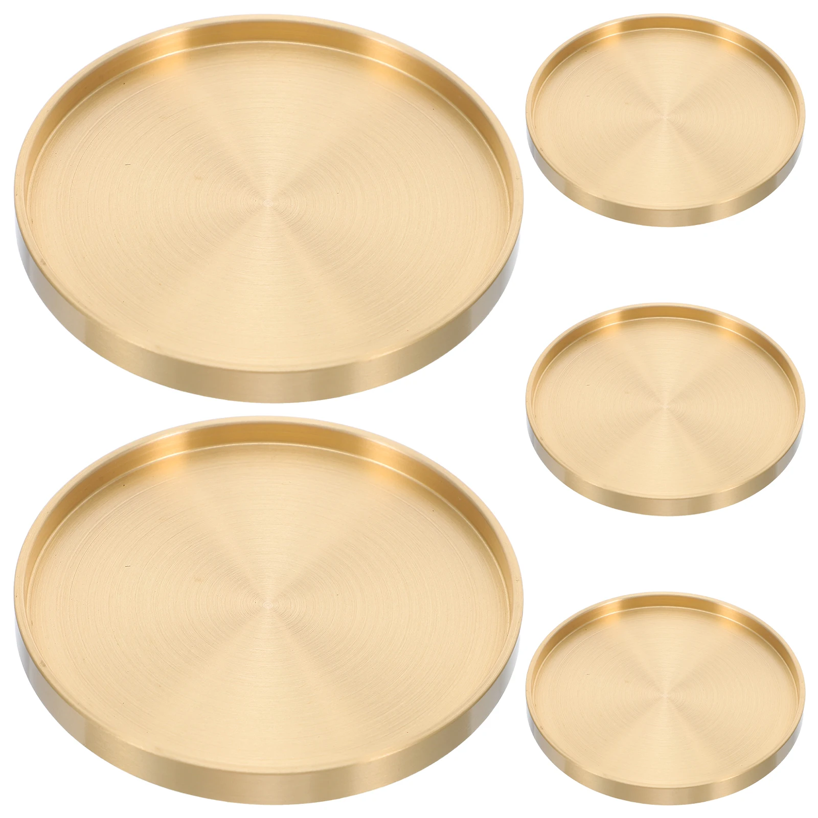 

5 Pcs Copper Tea Coasters Modern Coffee Mats Cup Pad Vintage Saucer Office Resistant Home Hotel Restaurant Tearoom