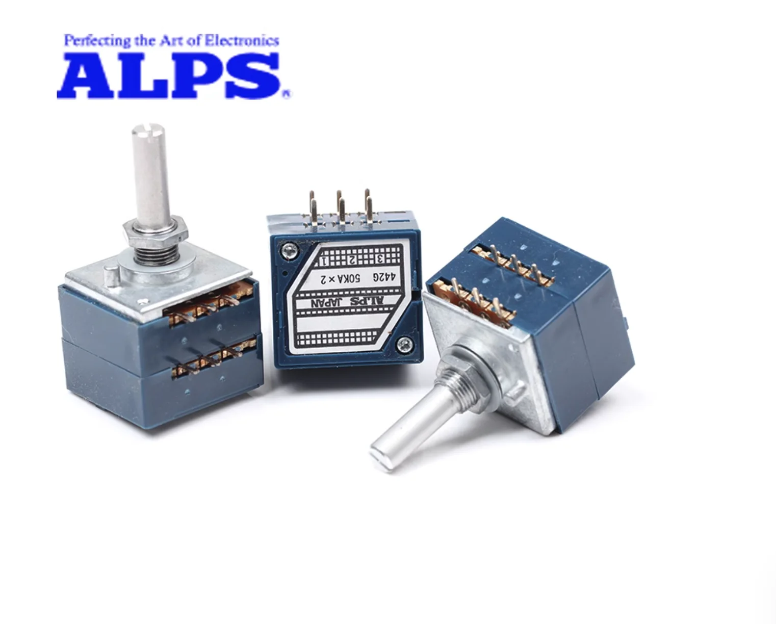 

1pcs original ALPS RK27 blue shell dual fever volume potentiometer A10K 50K 100K 250K