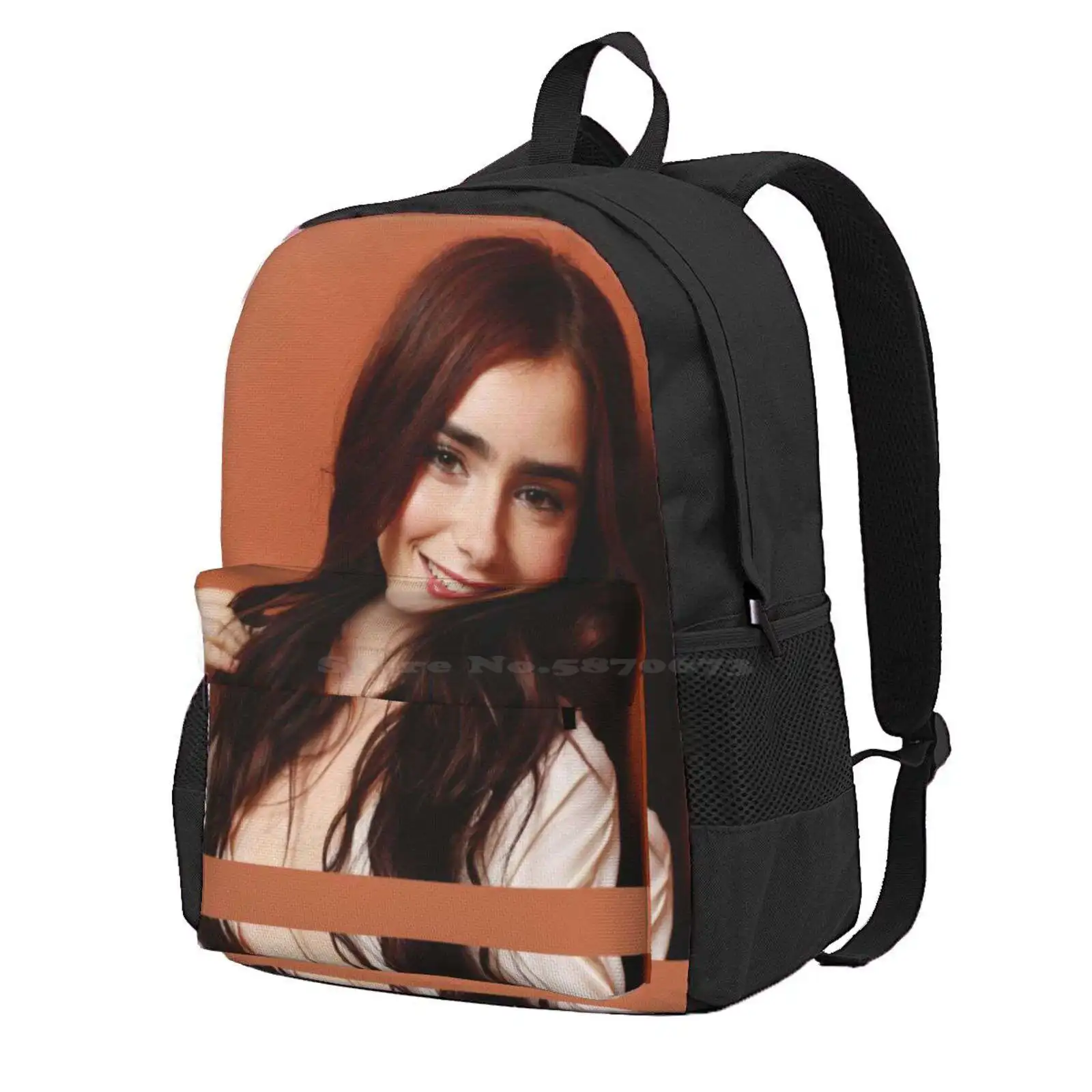 

Lily Collins 01 Hot Sale Schoolbag Backpack Fashion Bags Lily Collins