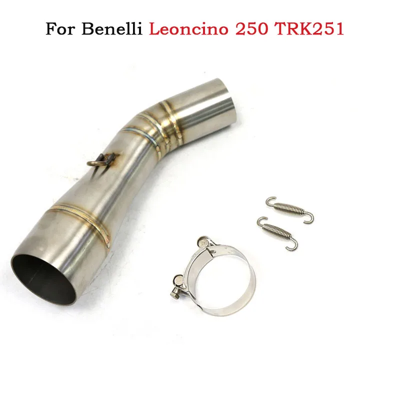 51mm interface Motorcycle Escape Exhaust Pipe Modified Middle Link Tube Slip On For Benelli Leoncino 502c 250 TRK251