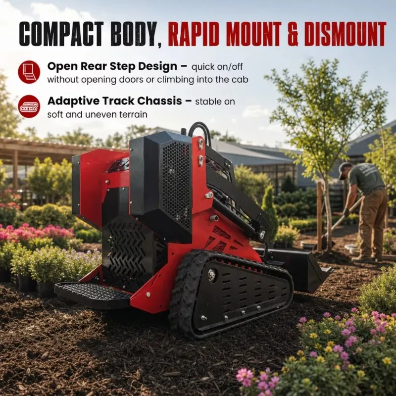 Compact Mini Skid Steer Loader Weichai Diesel Engine Construction Loader with Bucket Fork for Agriculture Farm Garden Use