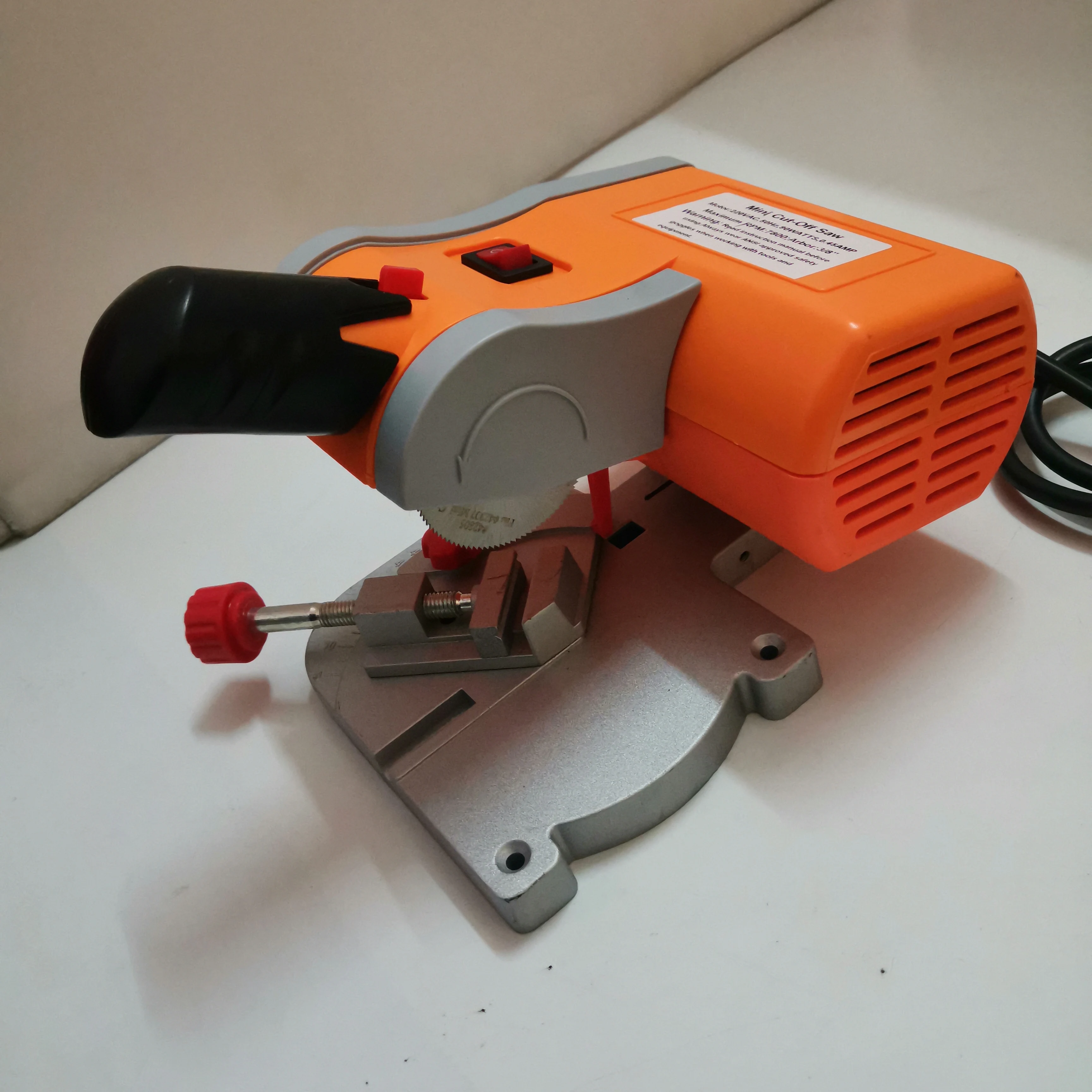 220V Table Cutting Machine Bench Mini Cut-off 0-45 Miter Saw Steel Blade 3/8