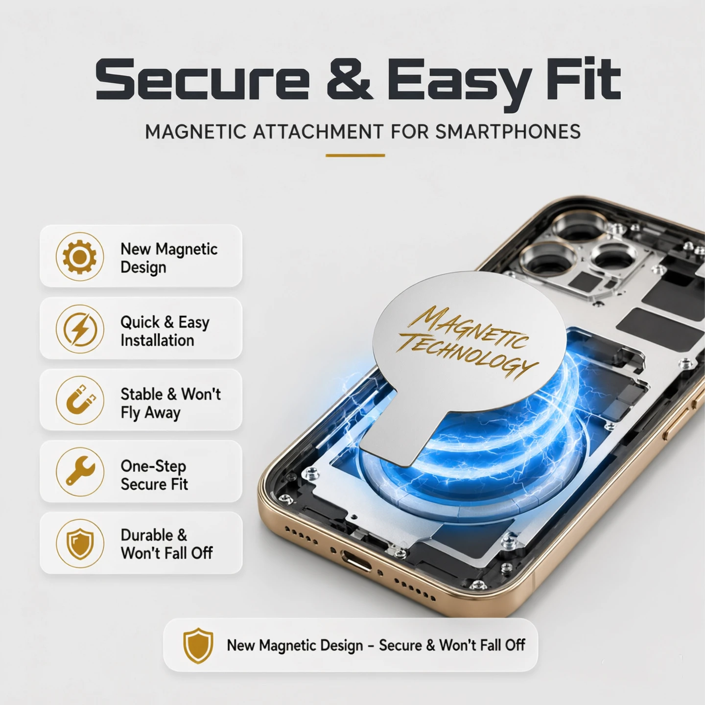 Magnetic Protection Plate for iPhone Repair to Secure Wireless Charging and Prevent Magnet Falling Off after Back Glass Replace
