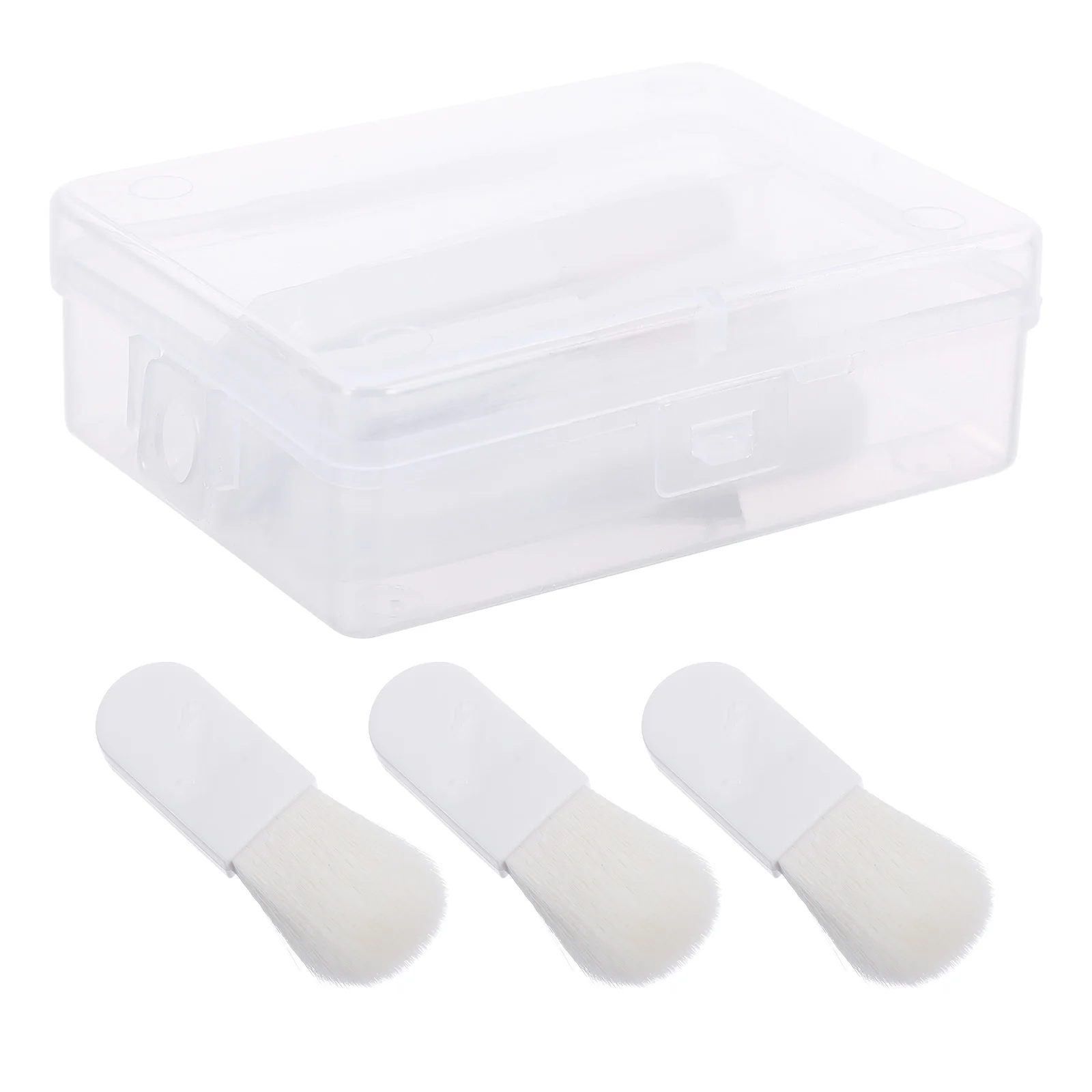 

3PCS Mini Brush Soft White Cosmetics Makeup Tools PVC Box Blusher Powder Blend Portable Makeup Brush Practical Women