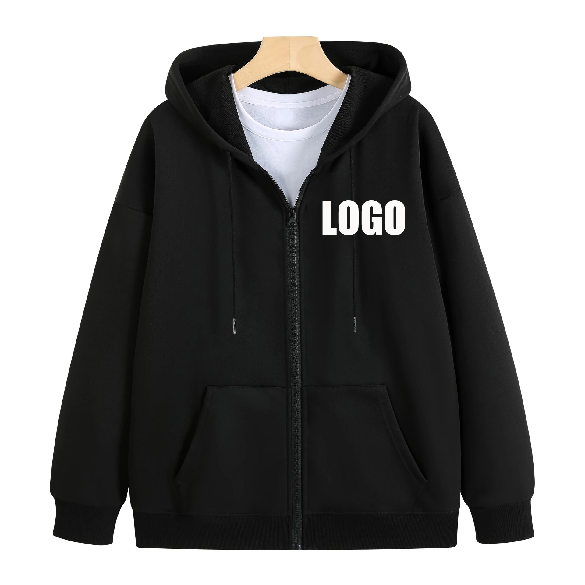 

Customized Hoodie Double Pattern Printed Solid Men's 2023 New Trend Casual Hooded Sweatshirt Hoodie