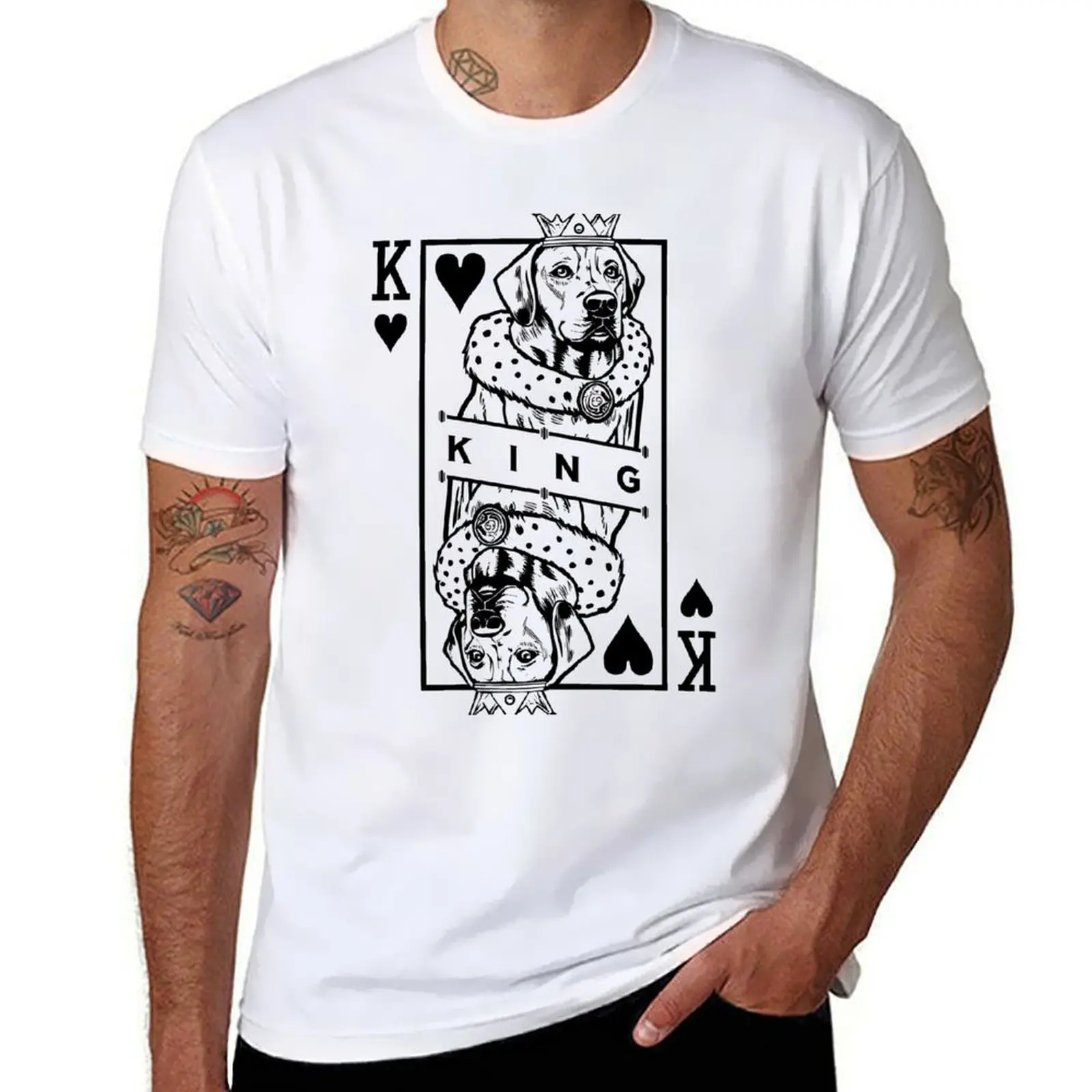 

Rhodesian Ridgeback King Of Hearts Dog Playing Card Pop Art T-Shirt graphic t shirts for man T-Shirt