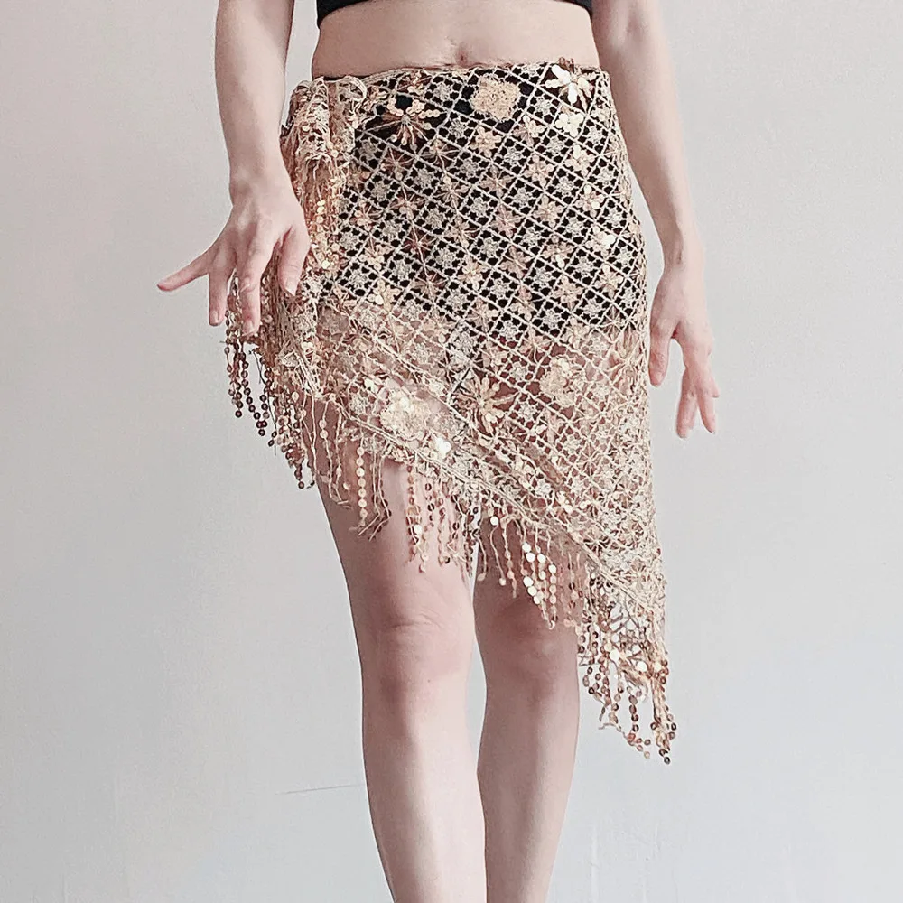 

Wholesale Belly Dance Hip Scarf Oriental Sequin Embroidery Triangular Bellydance Hip Scarf Oriental Belly Dance Belt For Women