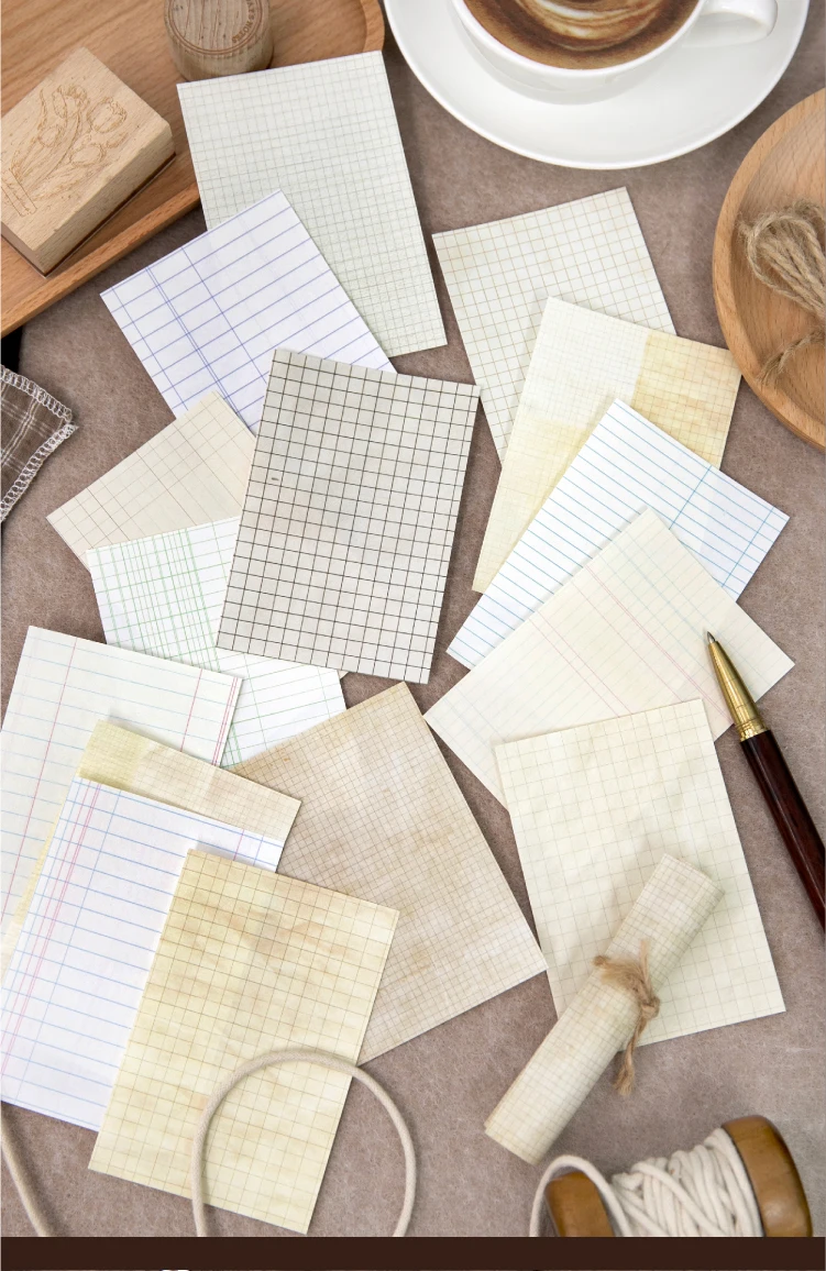 Journal GO Kreatives Kariertes Dekor Scrapbook Vintage Materialpapier-Set DIY Journal Collage Planer Tagebuch Dekor Hintergrundpapier – Detail 9