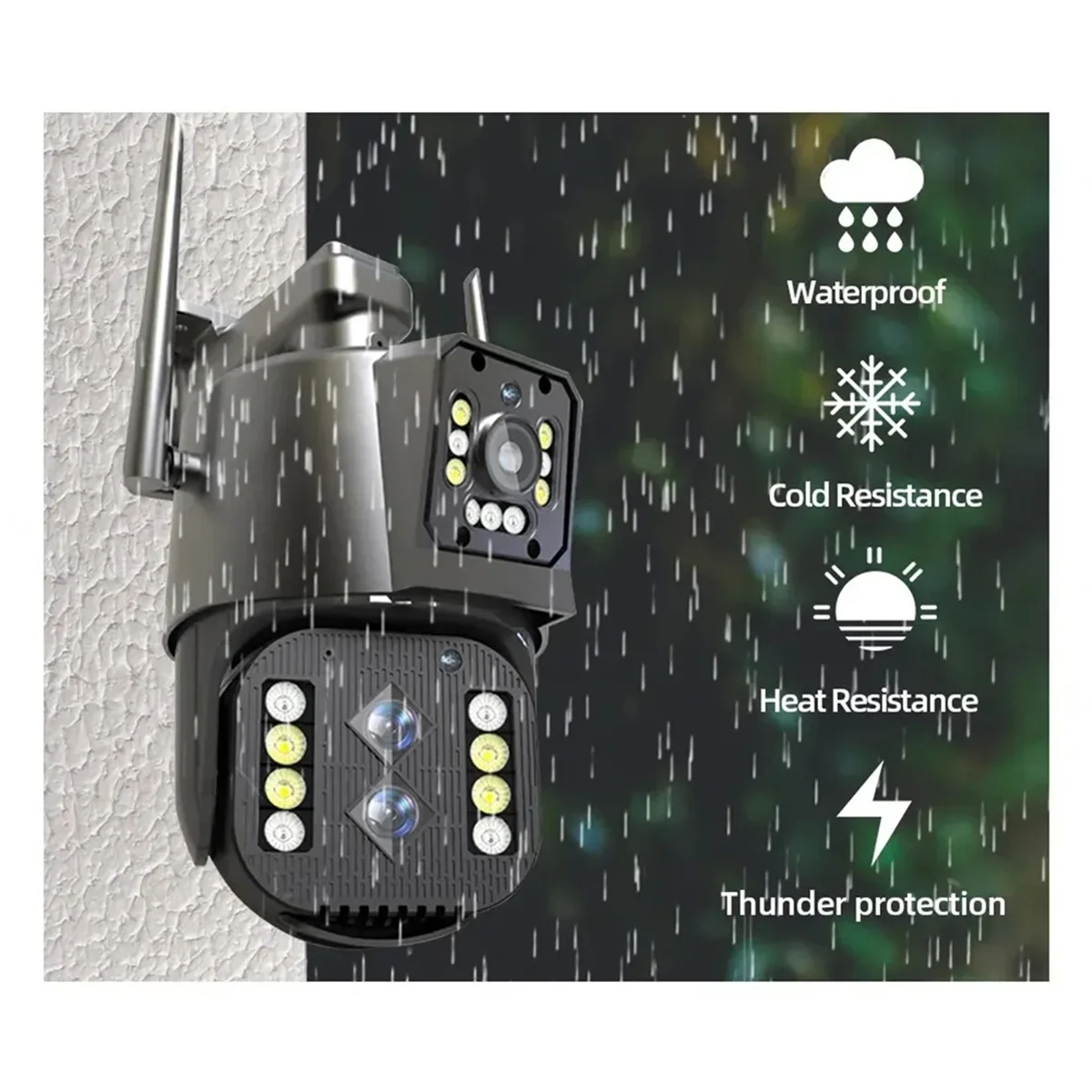 TEH-e12MP 3-Lens Wifi IP Camera 4K PTZ Security Protection Camera Color Night Vision Auto Tracking 10X Digital Zoom EU