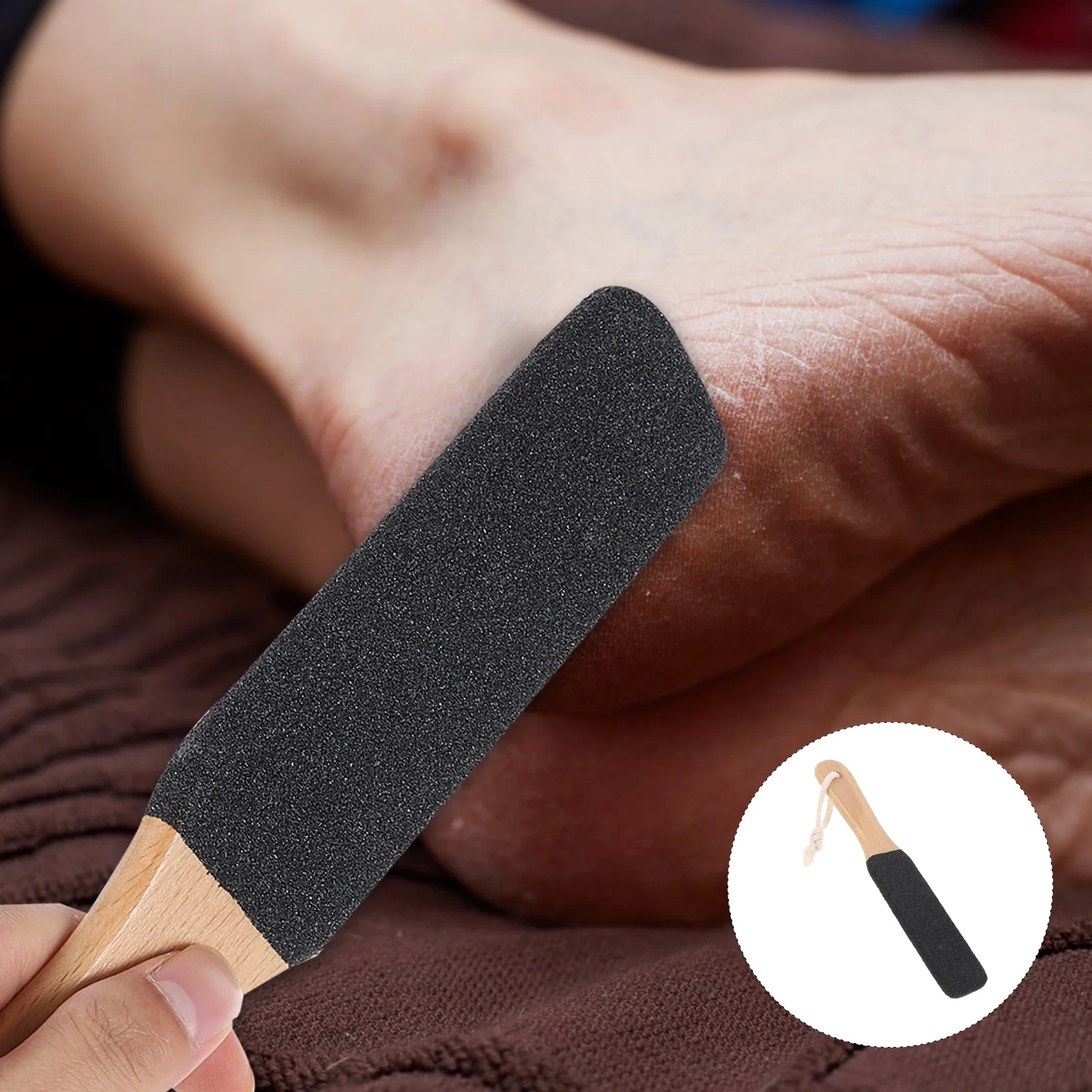 Depurador de pies de madera, herramienta de pedicura de doble cara, Lima para el cuidado de los pies, producto para eliminar la piel dura, exfoliante, recortador de piel muerta, 2 uds.