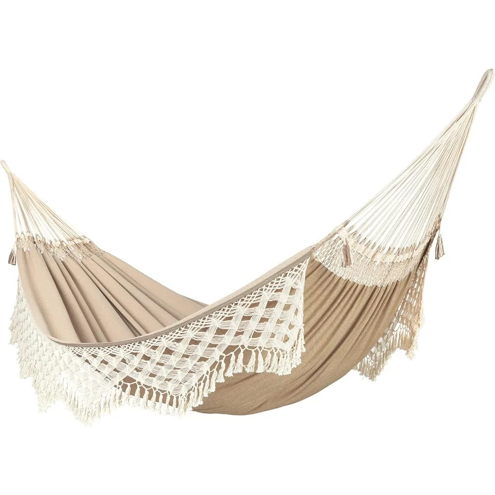 

"XL King Size Bossanova Brazilian Hammock - Organic Cotton, Handcrafted Luxury Comfort, Bohemian Macrame Style"