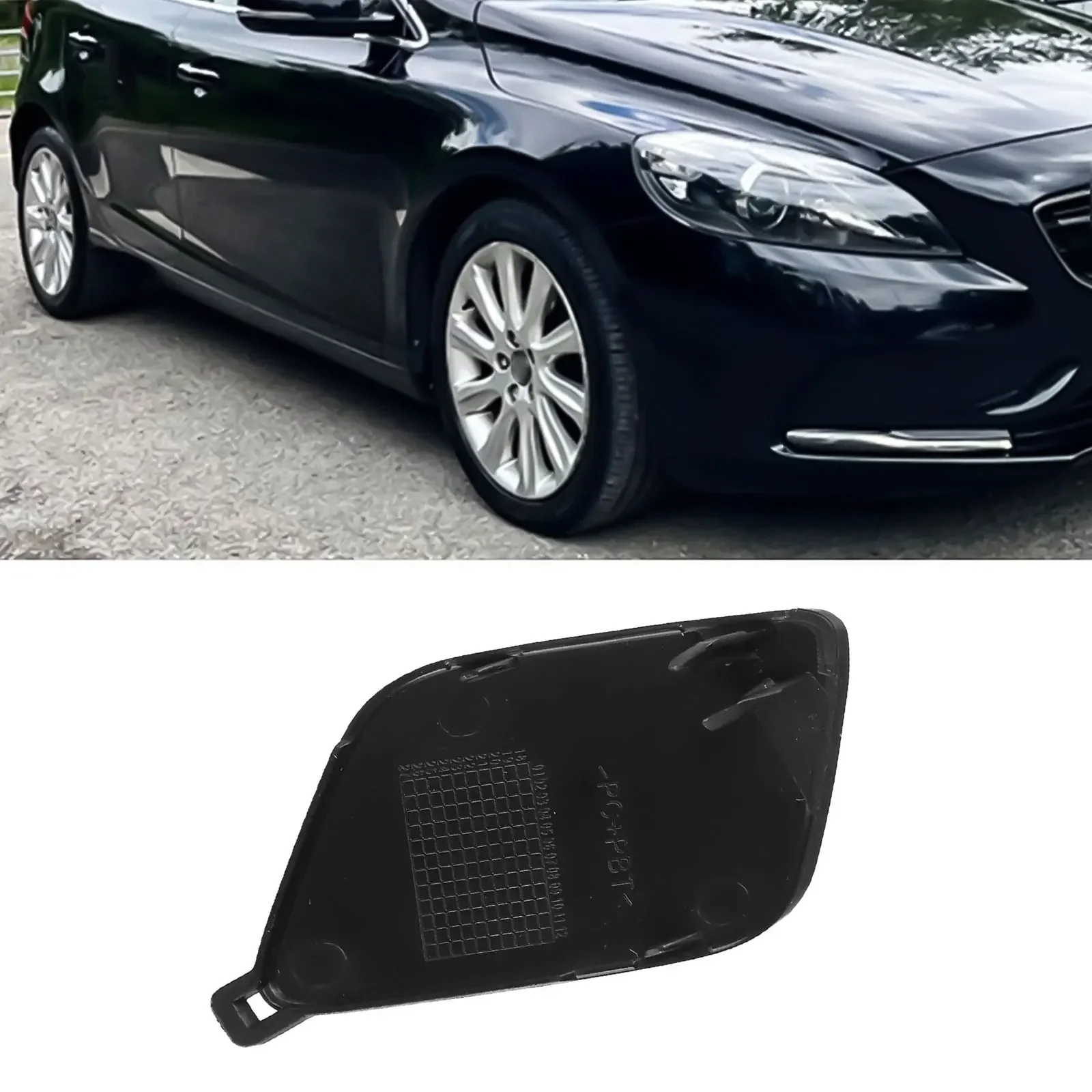Front Bumper Tow Hook Cover Eye Cap For Volvo V40 2012 2018 Replacement Plastic Part Compatible With OEM 39814160