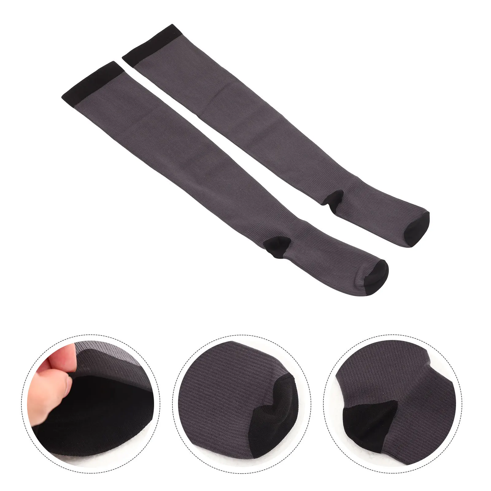 1 زوج الجري جوارب ضغط الركبة عالية تنفس جوارب رياضية لركوب الدراجات التنزه ماراثون أجهزة لياقة خارجية للجنسين مطاطا