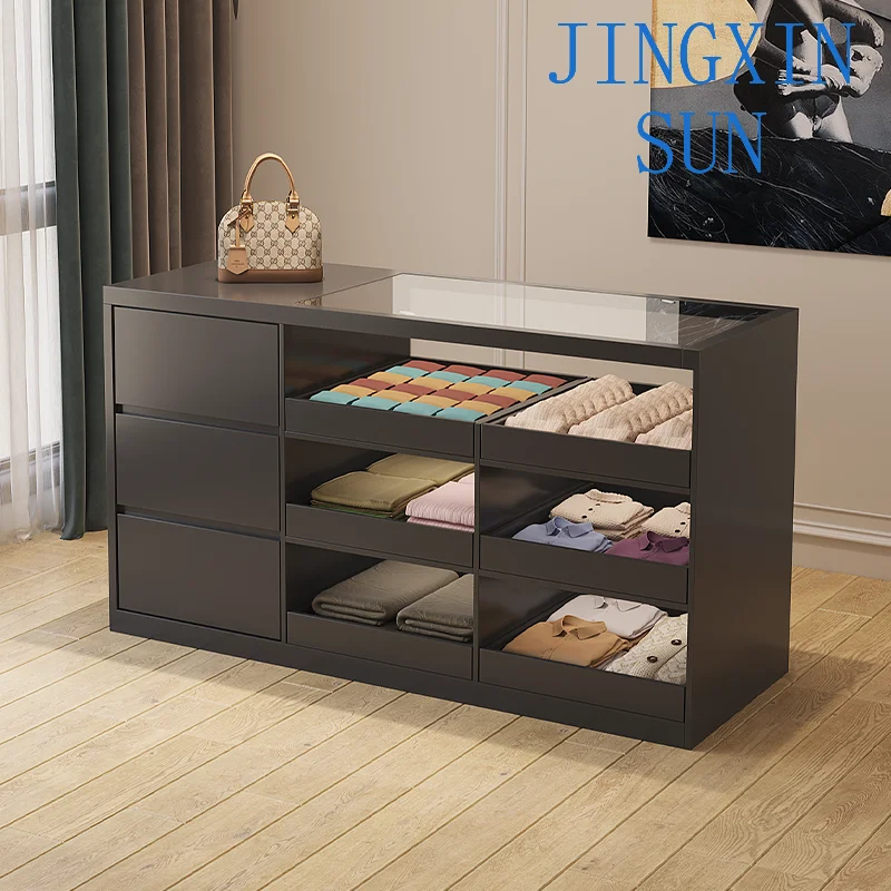Clothing store Nakajima cabinet flowing water platform women's clothing store display table jewelry display cabinet glass locker