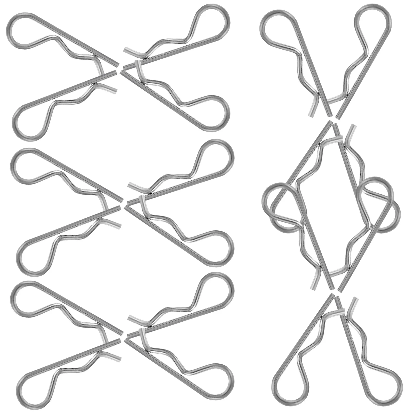 

20 шт. эластичные штифты 1,6X32 мм из нержавеющей стали с двойной петлей, пружинный натяжной штифт для прицепа, косилки, тракторов, удерживающих грузовиков