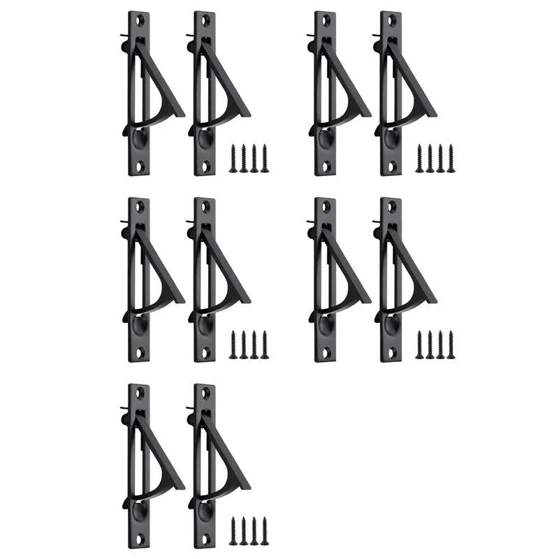 

A84E-10 Pack Карманные дверные ручки, однотонные карманные дверные ручки с заподлицо по краям, матовый черный цвет