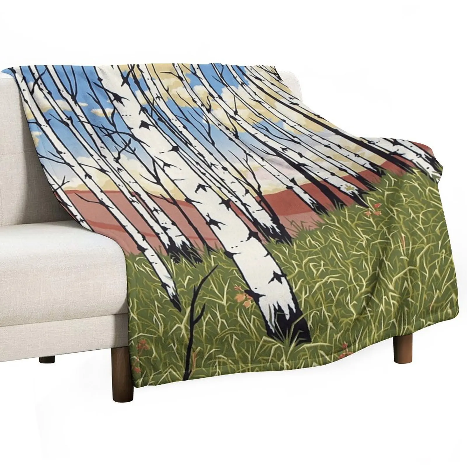 Edge of the Aspens Throw Blanket Polar Sofa Throw Plaid on the sofa Vintage Blankets