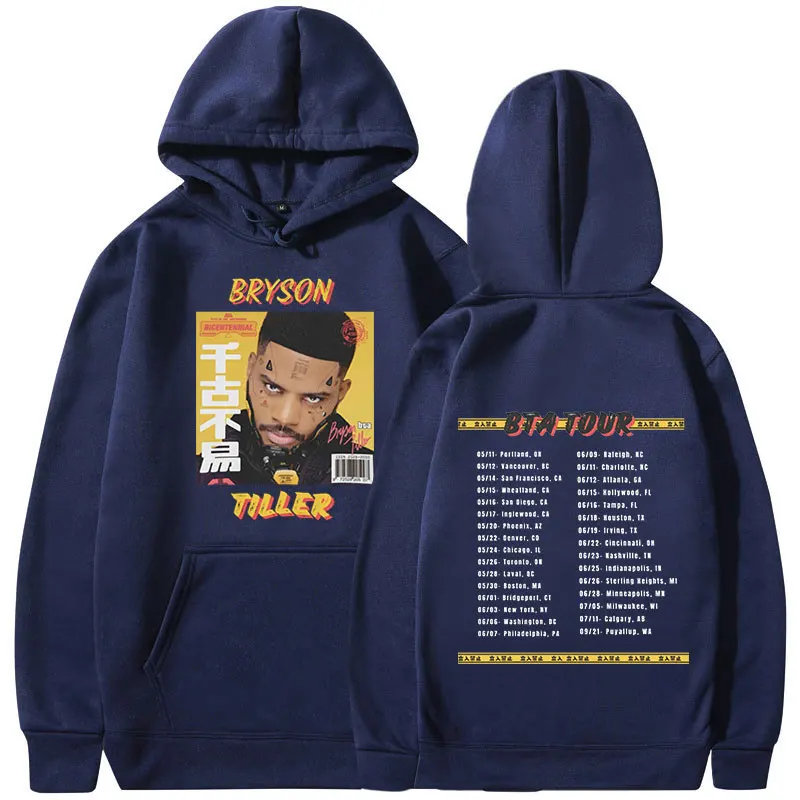 Bryson Tiller Tour Hoodies Men Women Clothing Casual Fleece Oversized Sweatshirts Streetwear Hip Hop Fashion Pullovers Hoodie