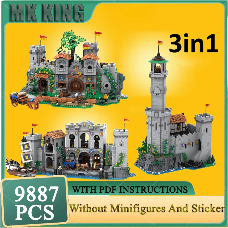 

Строительные блоки Moc, замок рыцарей, альтернативные здания, модель, технология, кирпичи, сделай сам, сборочные игрушки, праздничный набор, подарки