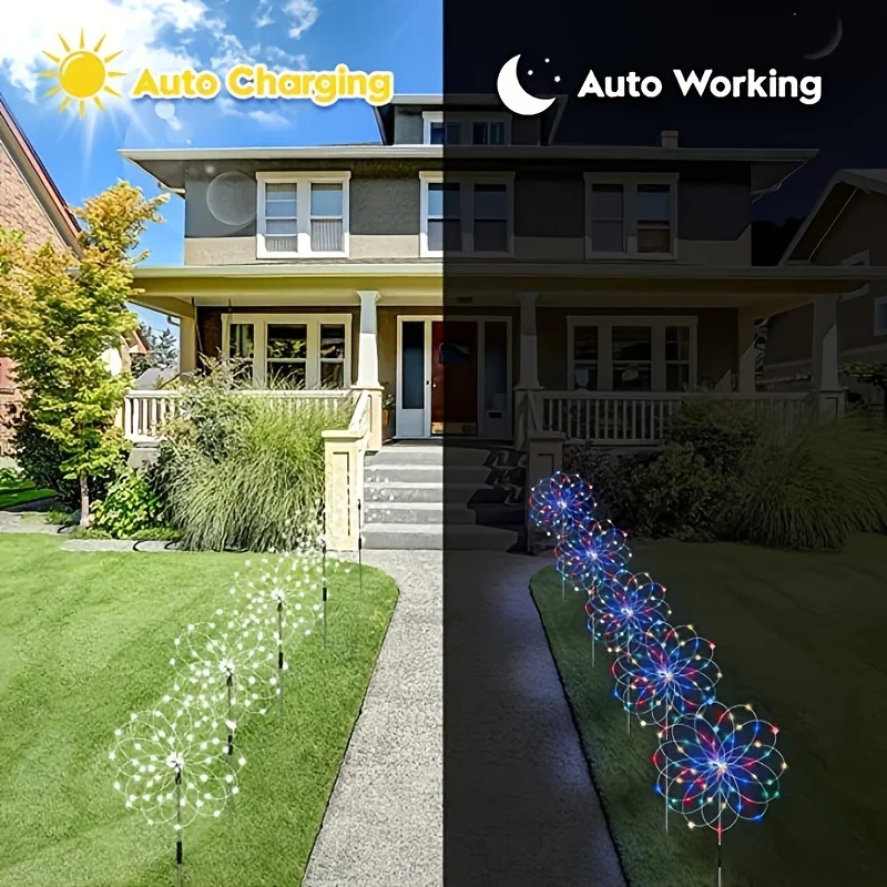 أضواء الألعاب النارية الشمسية LED حديقة الديكور الجنية أضواء مقاوم للماء في الهواء الطلق الهندباء مصباح حديقة لحديقة المناظر الطبيعية ديكور الحديقة