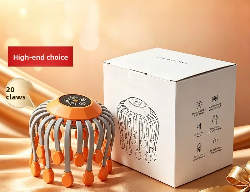 Head Massager Electric 20-claw Octopus Massager Sleeping Acupressure Massager Head  Decompression Instrument