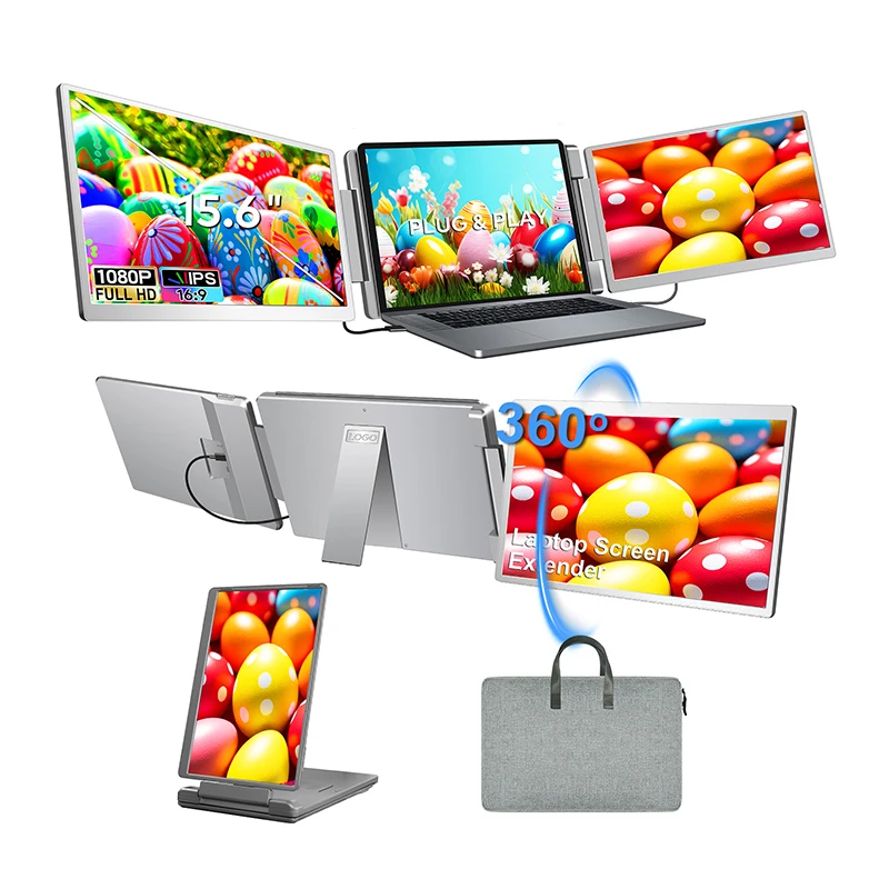 New 15.6 Inch 1080p Laptop Screen Extender - Compact and Lightweight External Monitor with Portable Monitor for Travel and Home