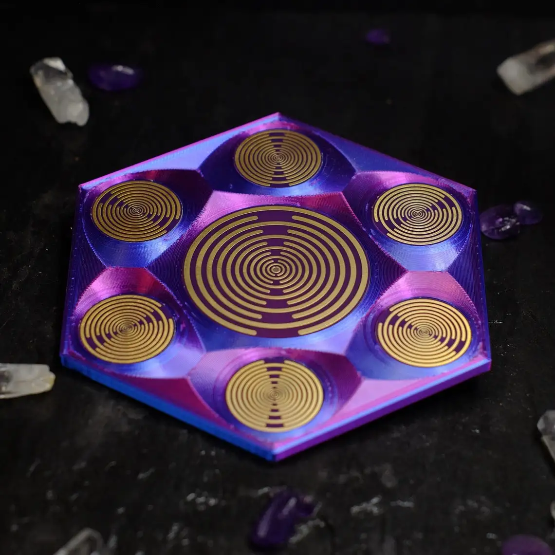13cm MWO Polarizing Disk Crystal Energy Display Base Lakhovsky's Multi Wave Oscillator Antenna Ornaments
