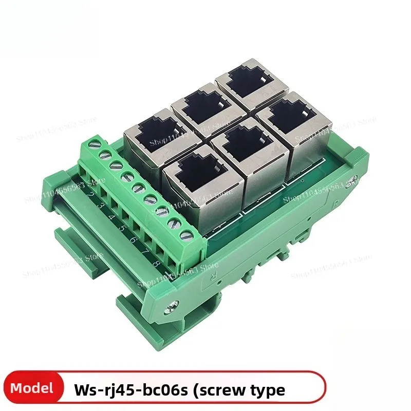 RJ45 to 8pin Terminal Block RS485 Bus Splitter Hub Ethernet Port Converter with Durable Crystal Head