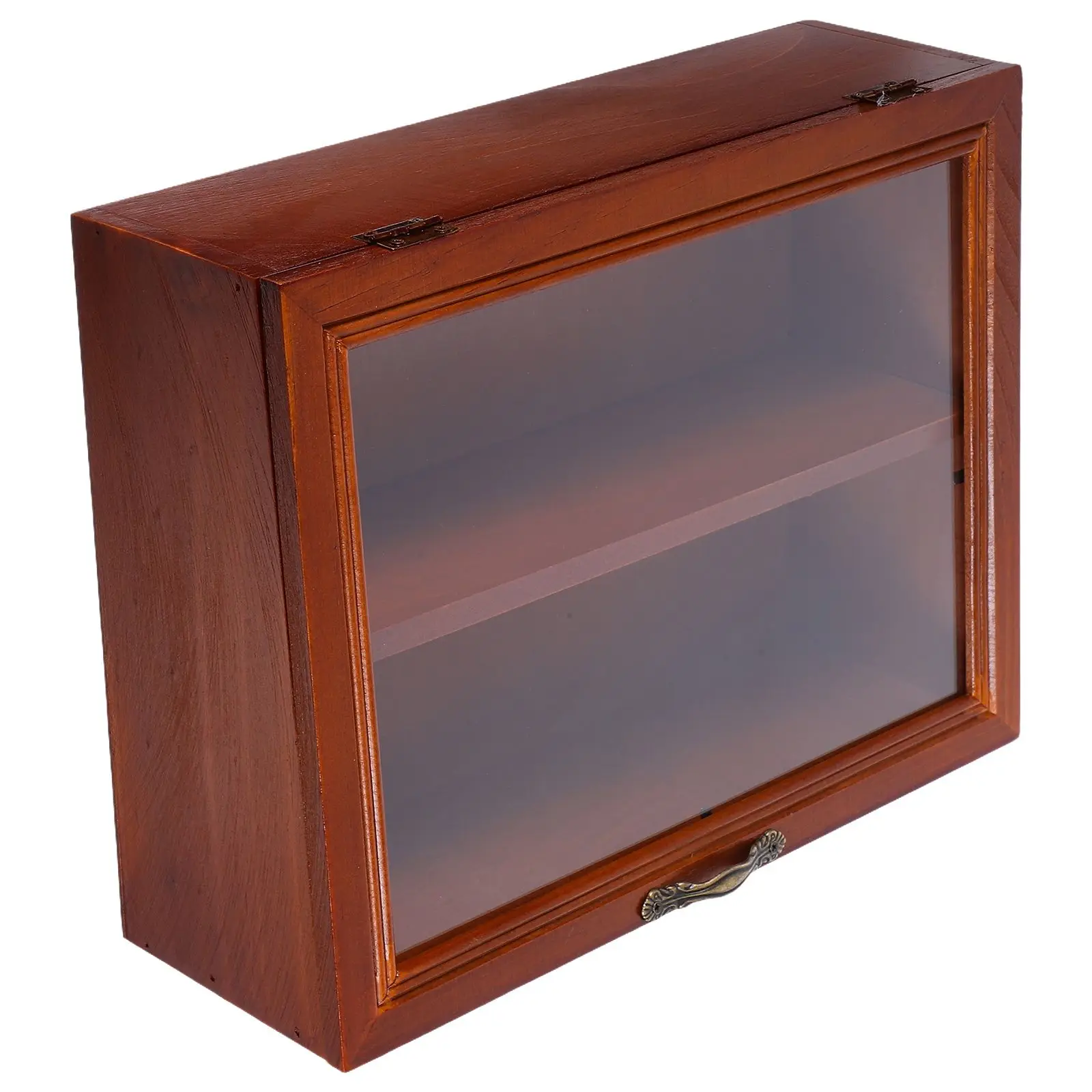

Solid Wood Flip Storage Cabinet Desktop Small Display Rack Cosmetics Holder Vintage Mini Figures Showcase Stand Toy ganizer Home