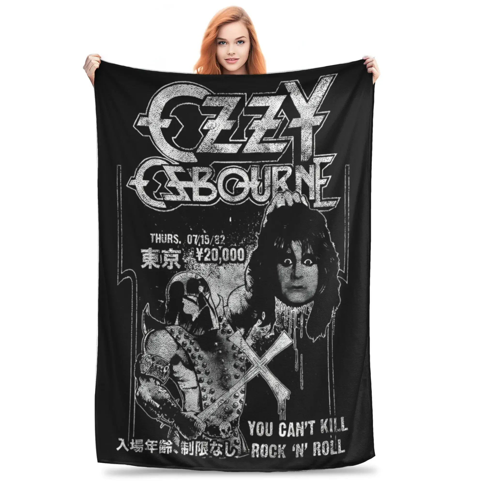 

Ozzy Osbourne Executioner Flannel Throw Blanket Black Sabbath Warm Cozy Living Room Sofa Bedspread Travel Cover