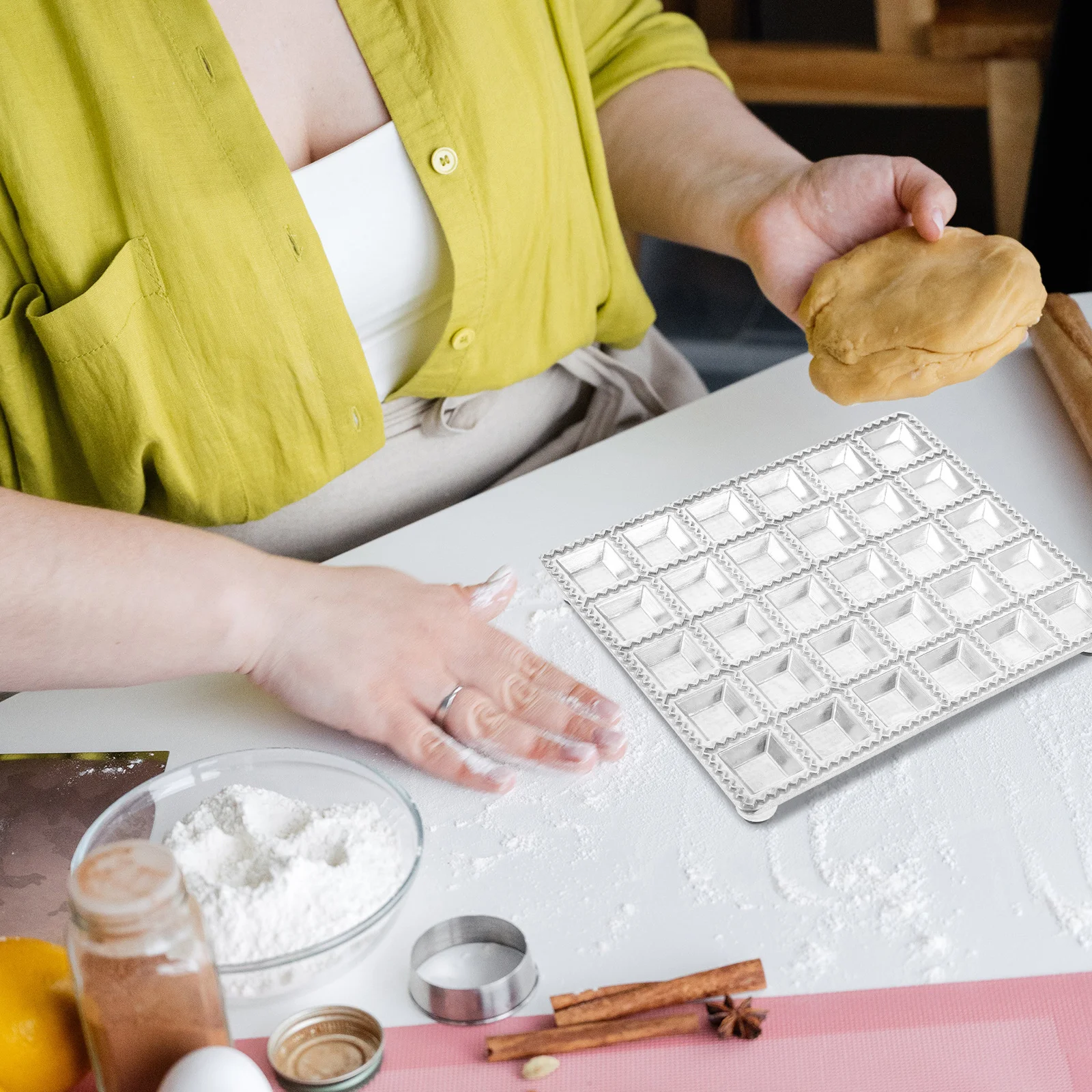 

Ravioli Mould Tray Aluminum Alloy Multi-Hole Dumpling Maker Reusable Portable Pastry Mold Kitchen Baking Tool Cooking