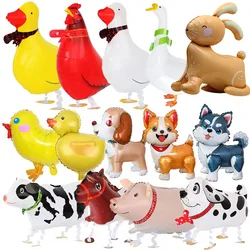 Balões de animais ambulantes, Tema de fazenda, Festa de aniversário, Decoração balão, pônei, pato, galo, vaca, porco, ovelha, cachorro manchado