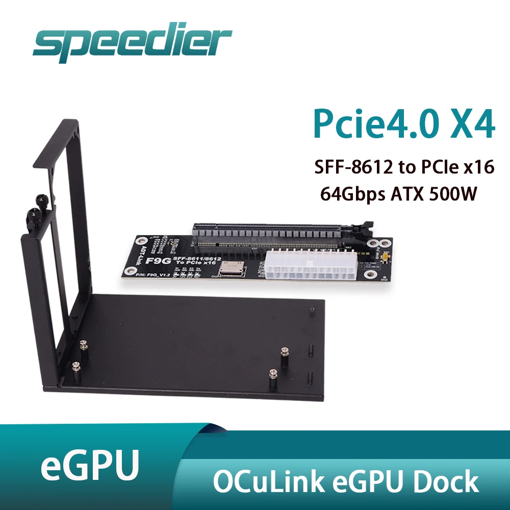eGPU Oculink GPU Dock F9G-BK7 Pcie4.0 X4 Notebook Laptop To External Video Graphics Card GPU M.2 SFF-8612 To PCIE X16 Adapter