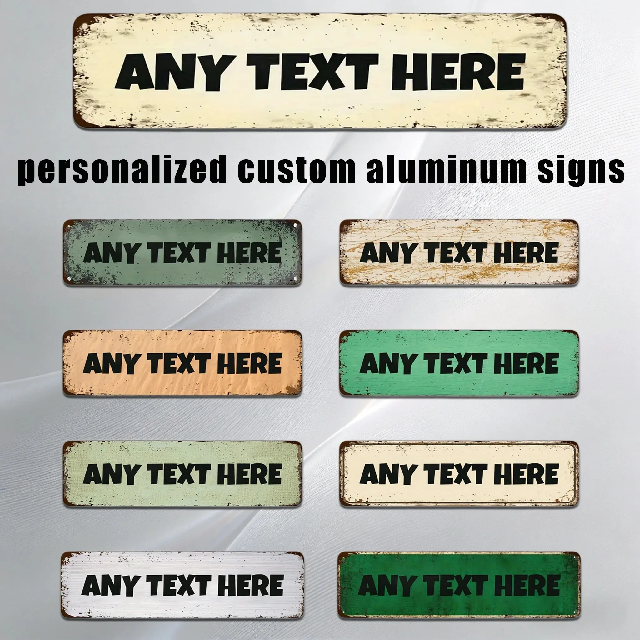 10 Styles Customizable Text Personalized Metal Plaque 10.16x40.64cm Indoor Outdoor Farm Wall Gift