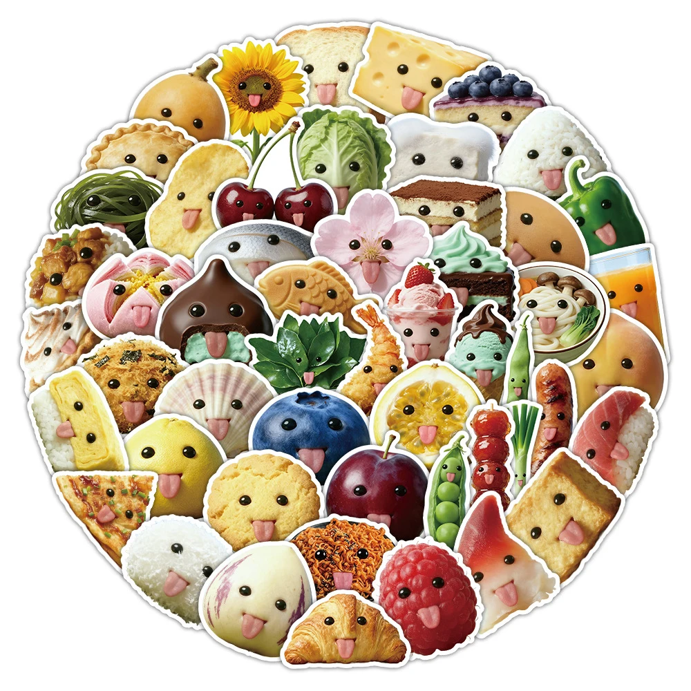 

10/30/50/100pcs Realistic Abstract Food Graffiti Stickers Creative Cartoon Decals Suitcase Guitar Phone Funny Decoration Sticker