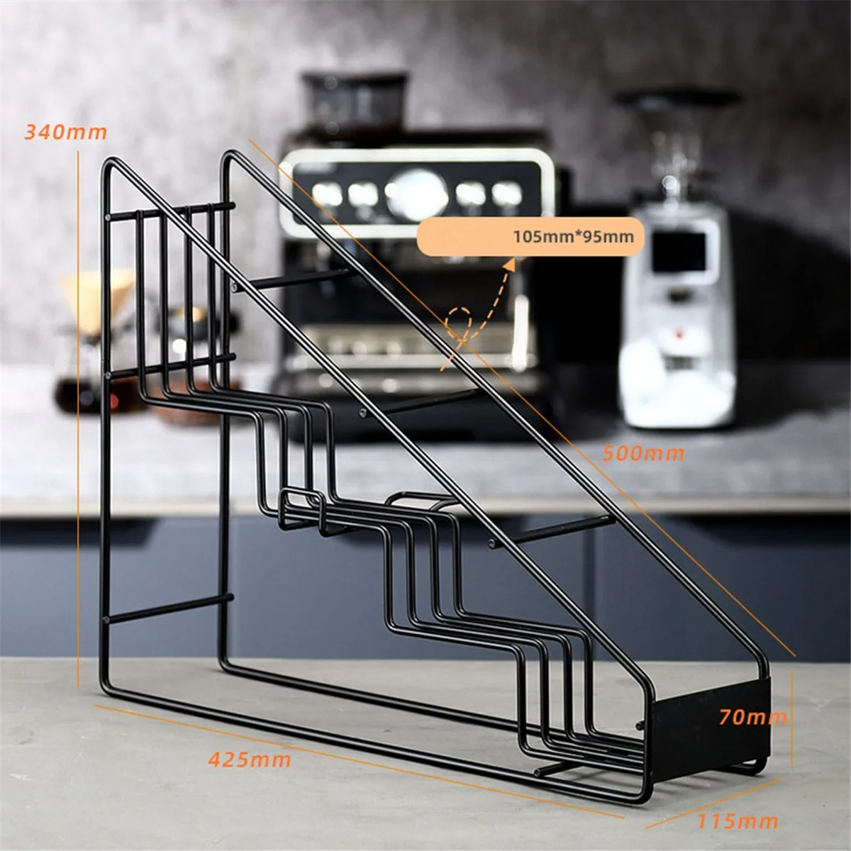 Cremalheira do xarope de café para o café Bar, Suporte do xarope de café, Fits para Torani e Monin, 2PCs