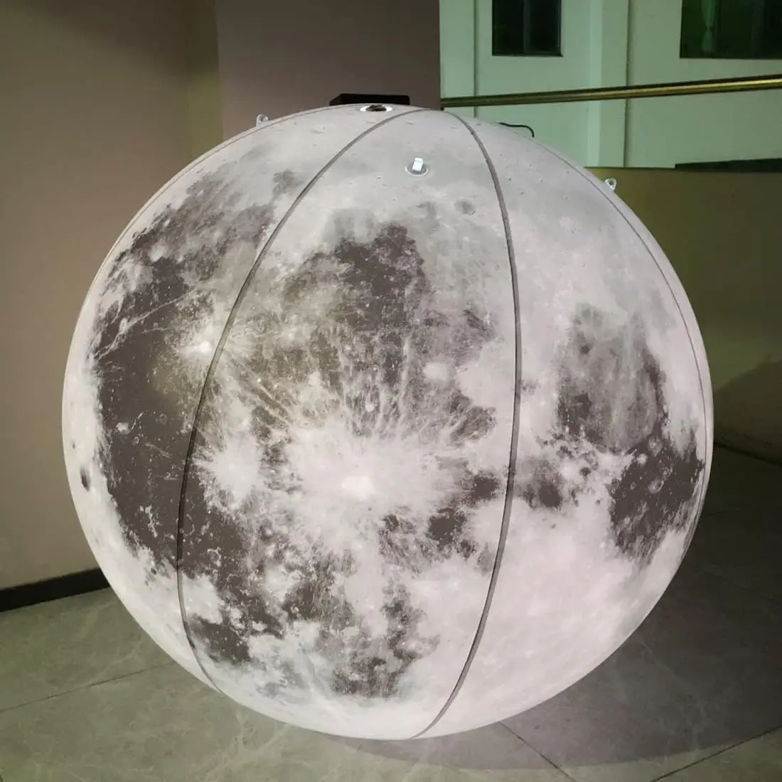 Large Inflatable Moon Ball With LED Lights PVC airtight Planet Balloon For Event Party Show Stage Decoration Advertising Hanging