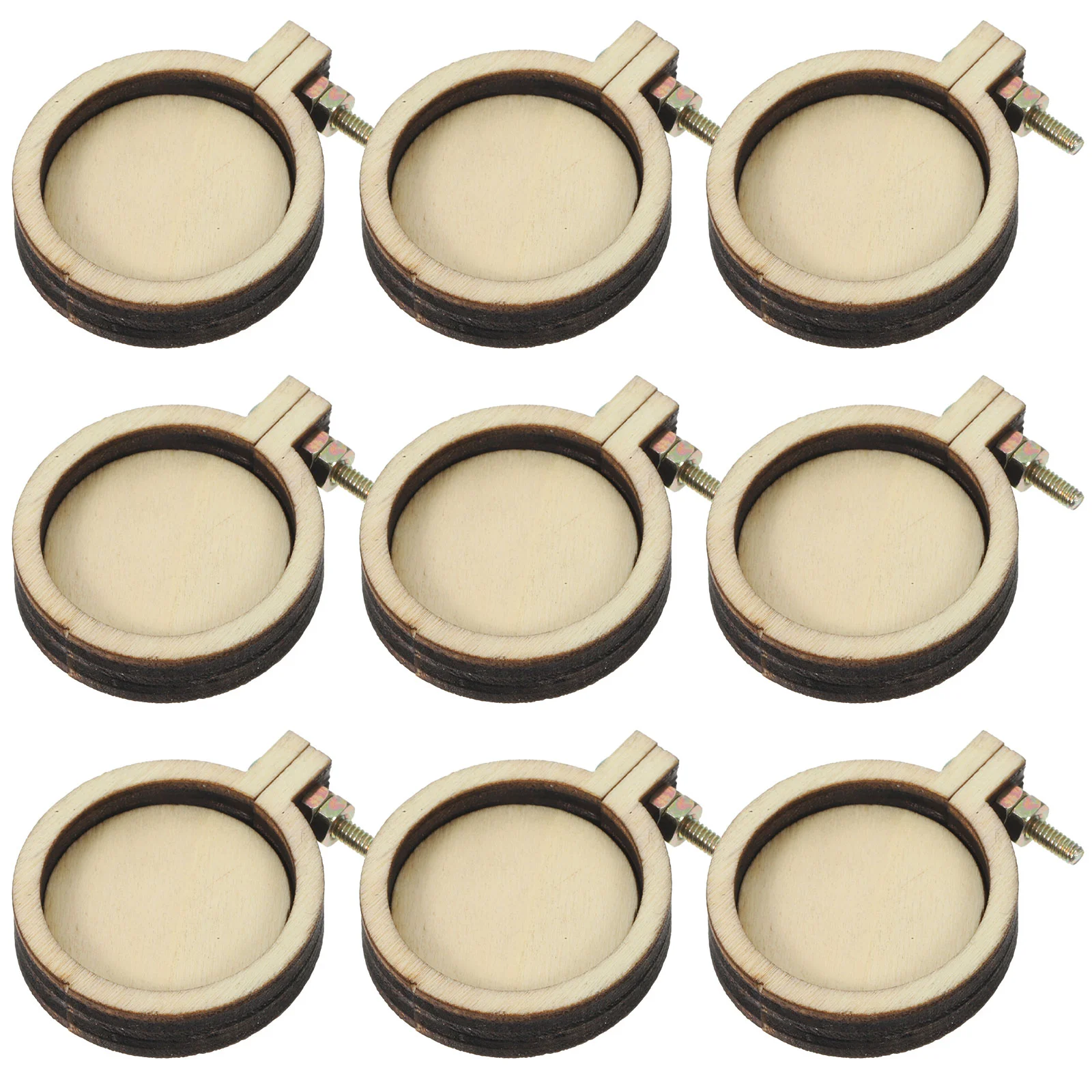 

10 PCS Embroidery Kit Mini Hoop Cross Stitch Fixing Frame Display Stand Hoops Wood