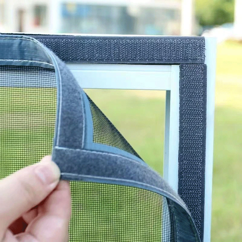 Mosquito resistant screen, window mesh, self-adhesive window mosquito net, zipper type household screen window