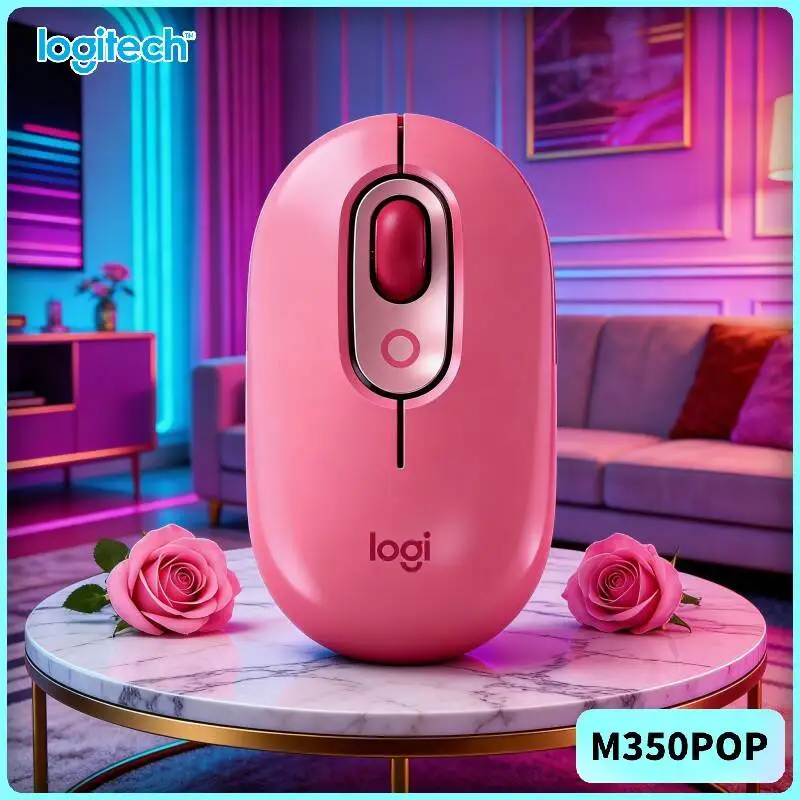 Logitech   POP Mouse High-Precision 1000 DPI Bluetooth USB Silent Touch for Mini Desktop Small Office PCs