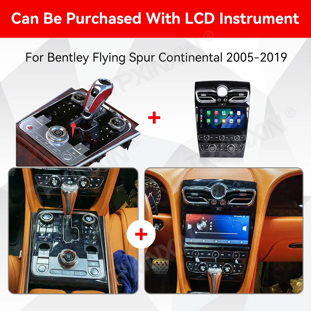 Car Saddle For Bentley Continental Flying Spur 2005-2013 / Flying Spur 2013-2019 Shifter + Android Navigation Multimedia Player
