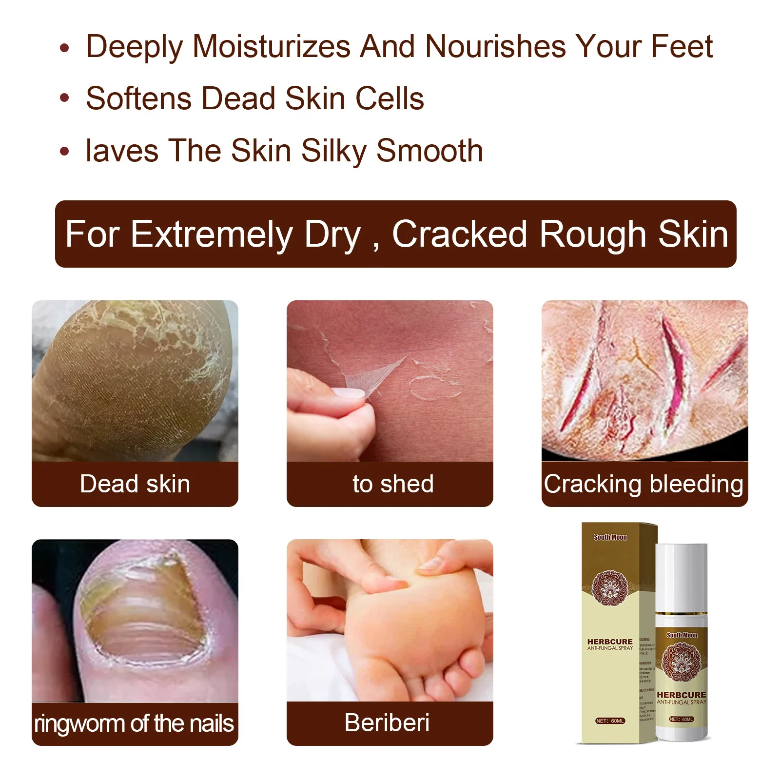 Herbal Foot Spray 60ml Foot Odor Foot Sweat Care Spray Foot Dehumidifying Spray Foot Skin Care Product